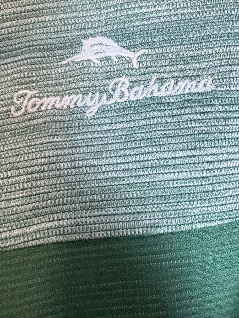 Tommy Bahama Green Heathered Quarter-Zip Pullover with Crest